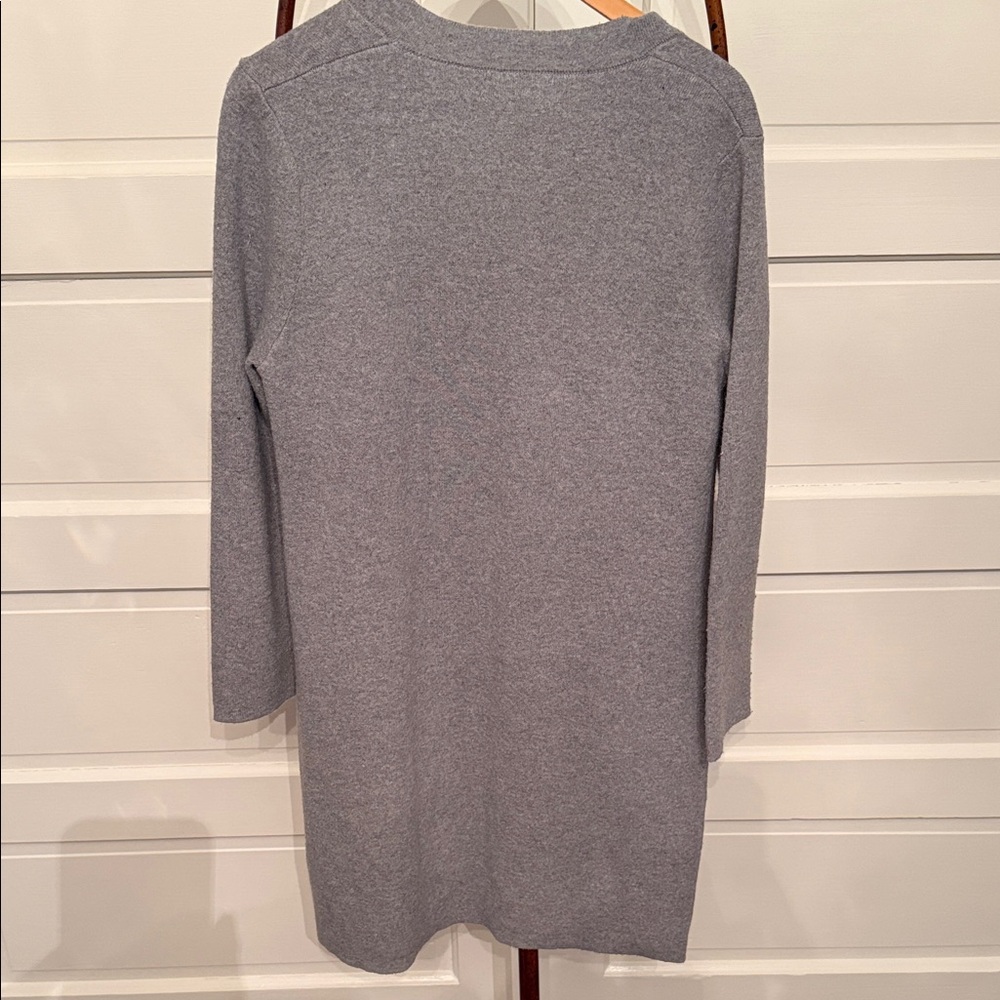 Soft Surroundings Wool Blend Long Cardigan Open Front Gray L - Picture 4 of 6